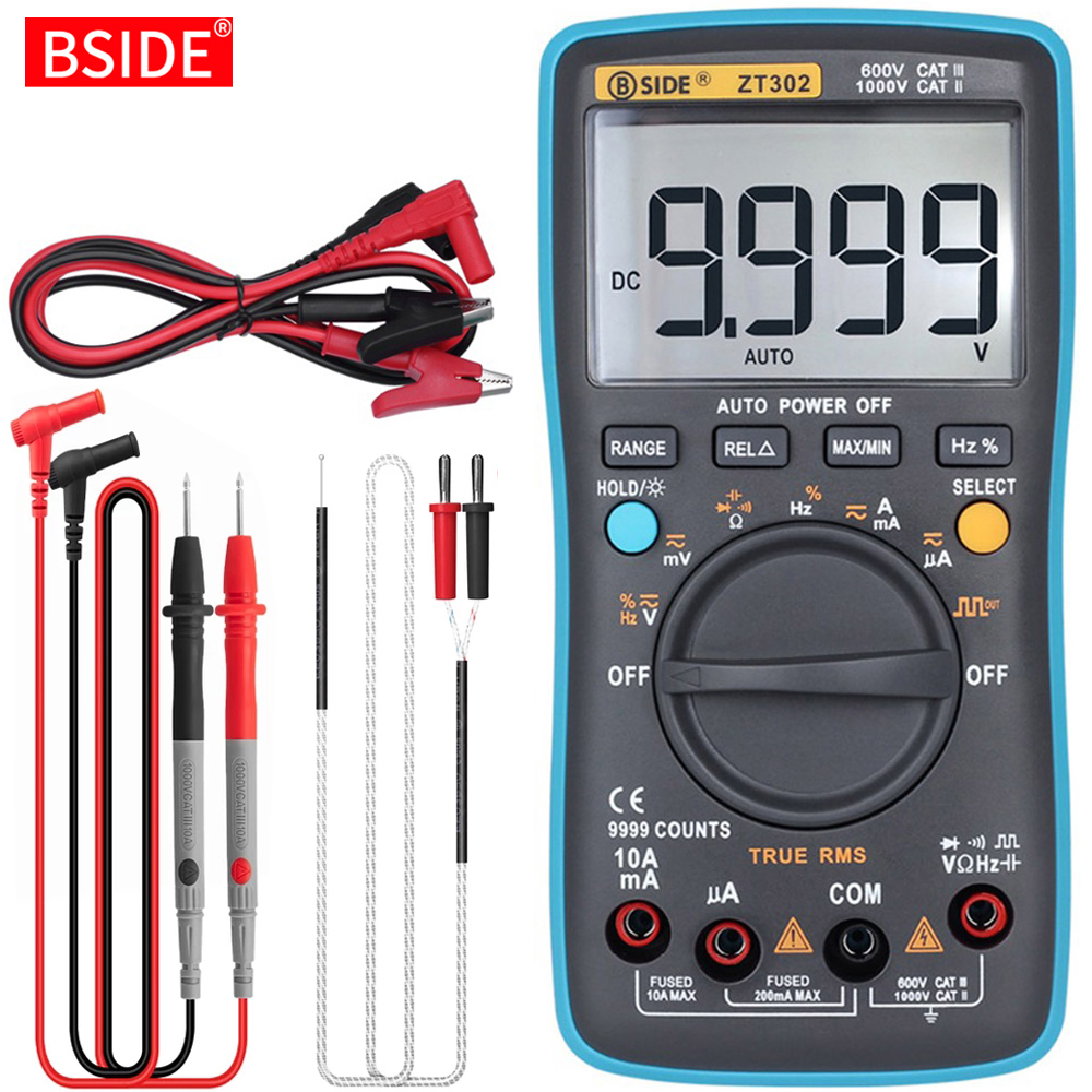 Digital Multimeter BSIDE ZT301 True-RMS DC/DA Voltmeter Ammeter multimeter Professional DMM Resistance Ohm Cap Temp Tester Meter.
