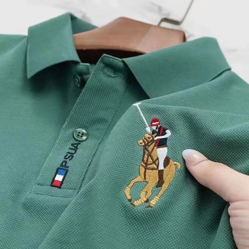 MOLLGE Knitted Office Business Short Sleeve Polo T Shirt Men Summer Basic Polo Shirt Men T Shirt Lelaki Berkolar