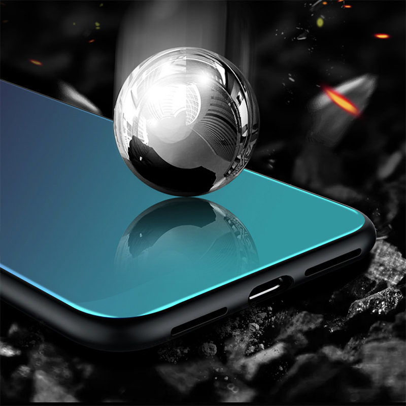 For Xiaomi Poco M6 Case Gradient Mirror Tempered Glass Protector Hard For Xiaomi Poco M6 4G Back Cover Phone Cases.