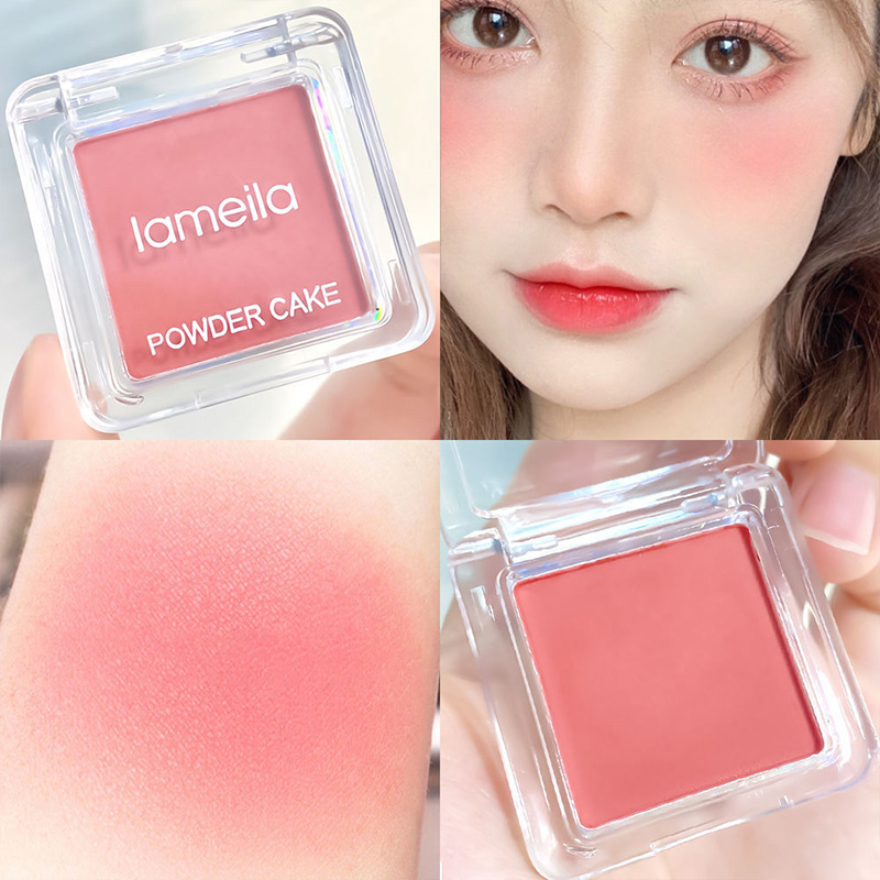 【FreeShipMAX-Canvas Bee】 Monochromatic blush, pure desire to brighten, natural waterproof nude makeup, high-gloss blush purple, daily student party, affordable eye shadow palette, rouge