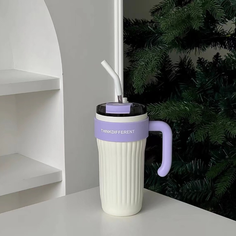 Cốc giữ nhiệt dung tích lớn có tay cầm và nắp cốc giữ nhiệt inox 316 cốc giữ nhiệt cốc giữ nhiệt cốc cà phê ống hút cốc