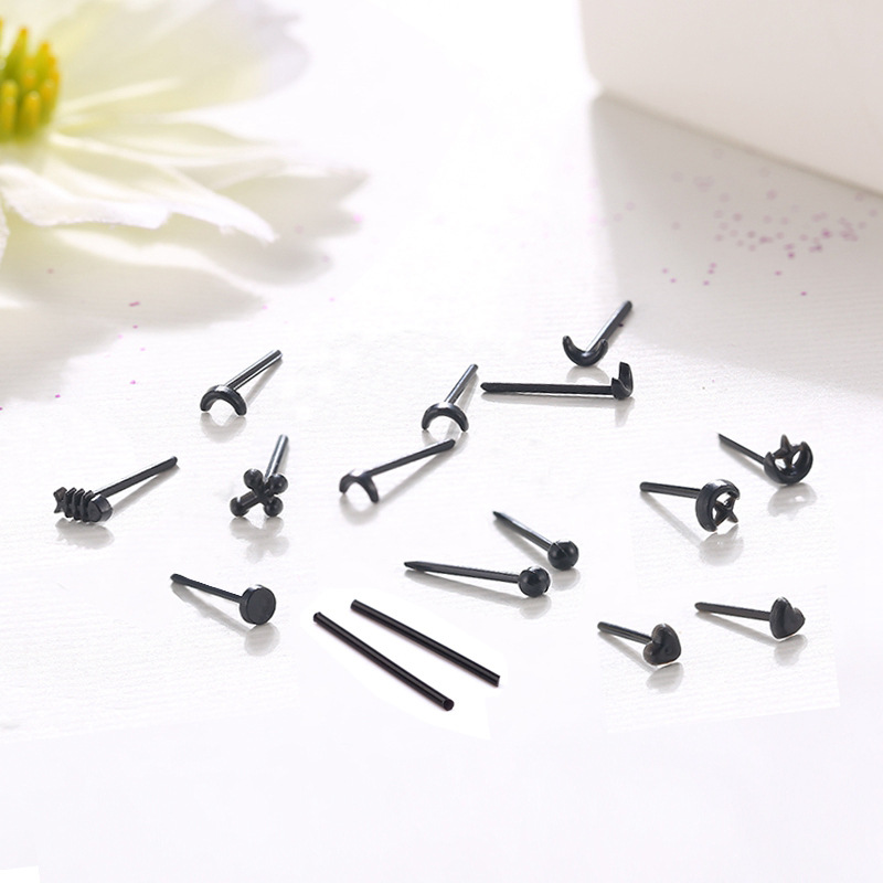 Plastic Ear Stick Ear Stick Transparent Ear Needle Ear Stud Women's Simple Anti-clogging Student Ear Pole Invisible Simple Men's Earrings. 