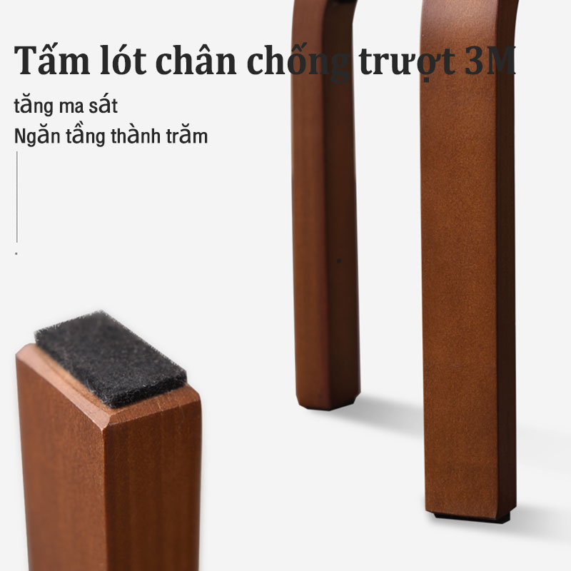 Ghế gỗ mặt tròn chân dẹp ba màu sắc