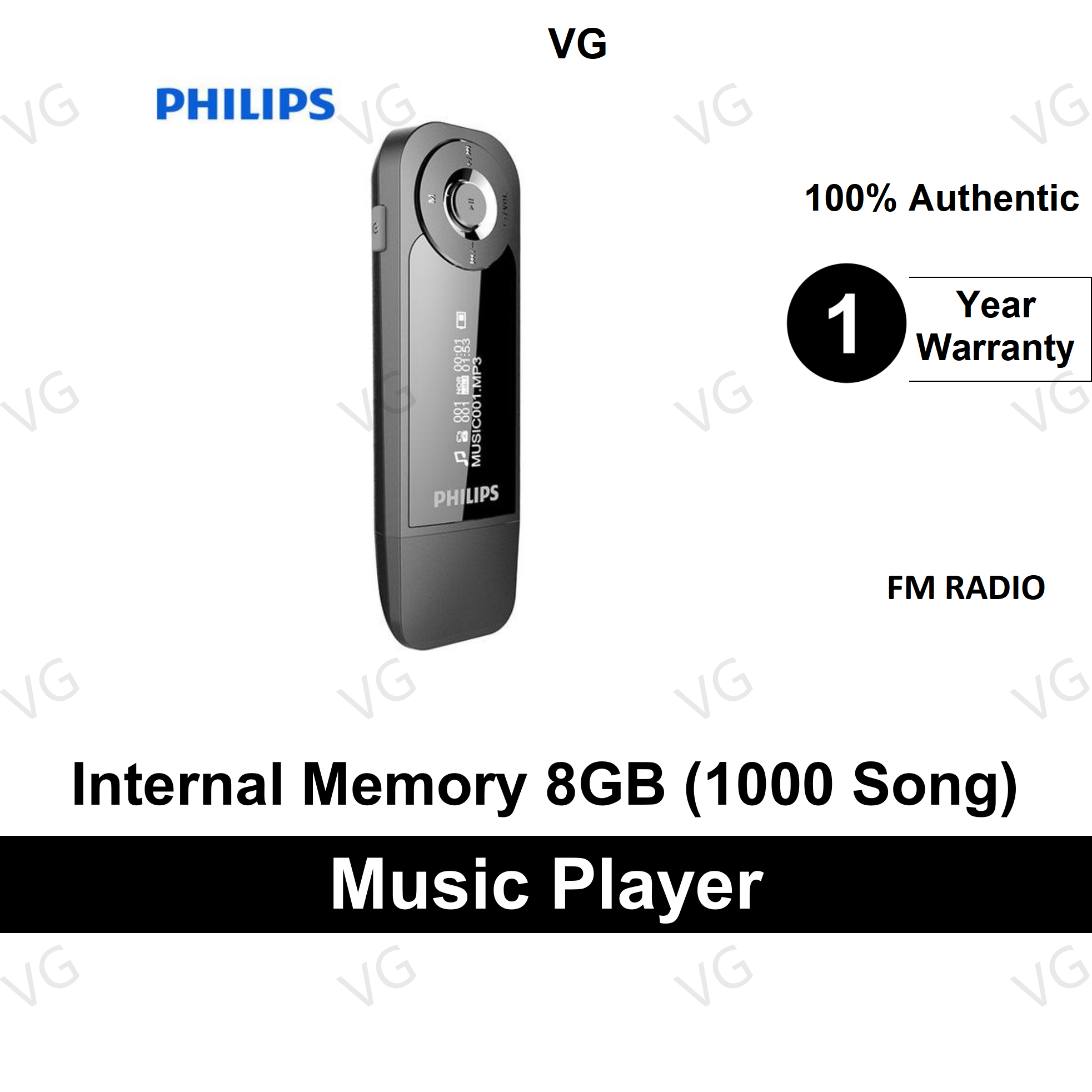 [100 ORIGINAL] PHILIPS SA1208 8GB MP3 Player & FM Radio Lazada