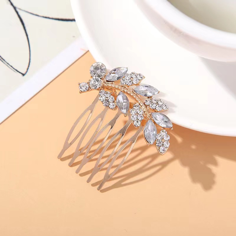 Inbdvt2z thời trang đơn giản rhinestone tóc lược cổ điển pha lê sáng bóng kẹp tóc cho cô dâu phụ kiện tóc cưới mũ nón