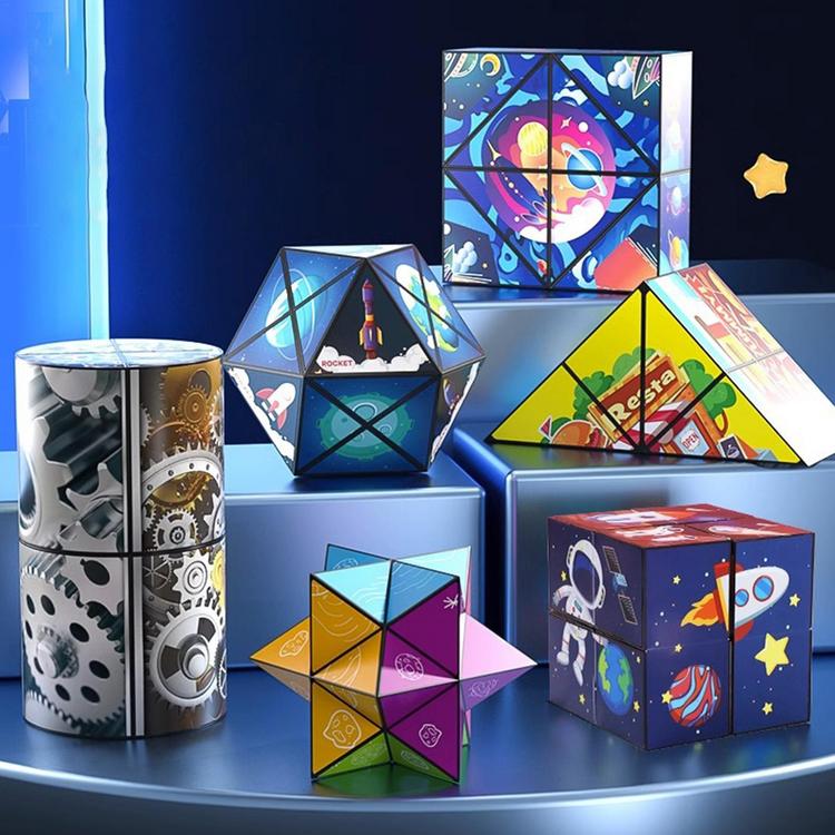 Magic Cube Shape Shifting Magic Fidget Cubes Puzzle Portable Shape Shifting Cube Fidget Cube Sensory Toys for Kids typical