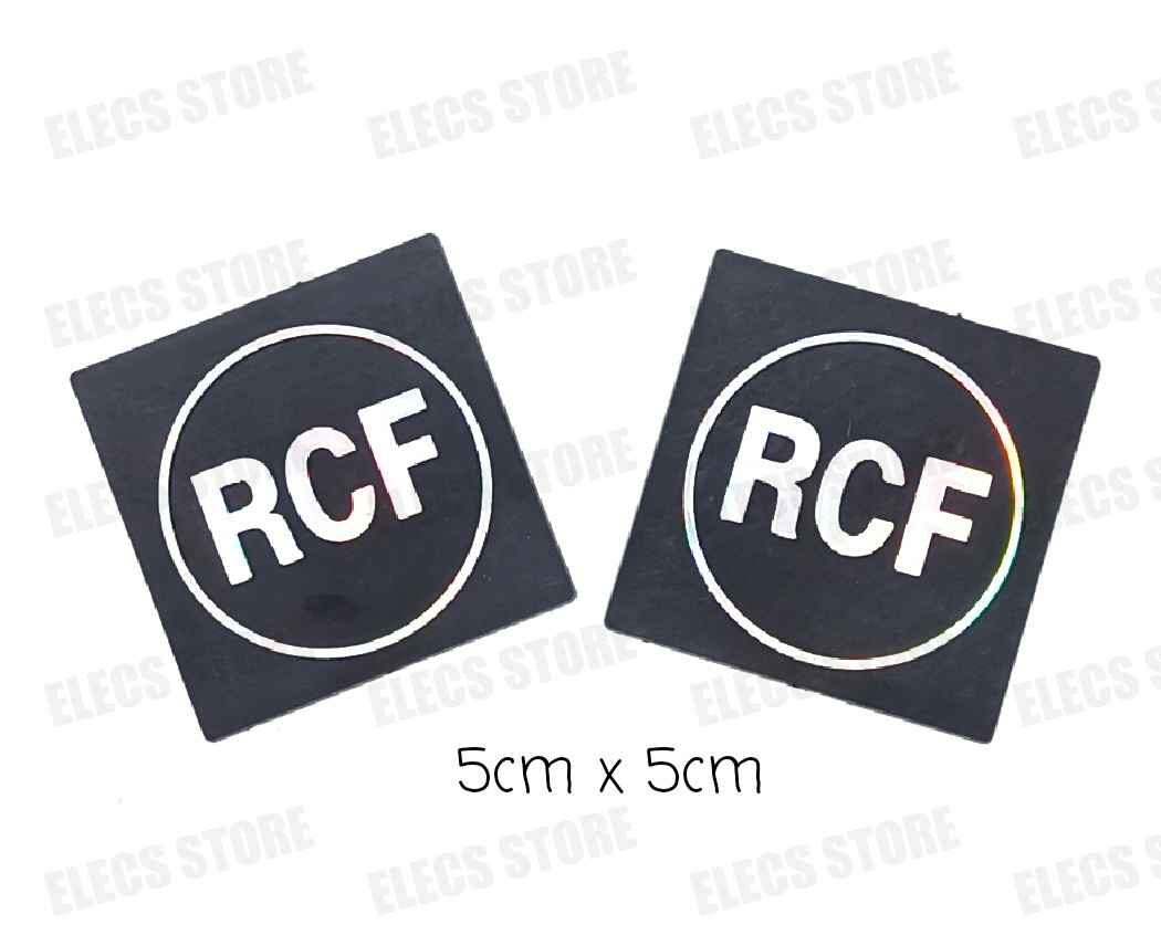 Bộ 2 Tem Loa, Nhãn Mác Dán Thùng Loa, Thùng Sub RCF (Bạc)