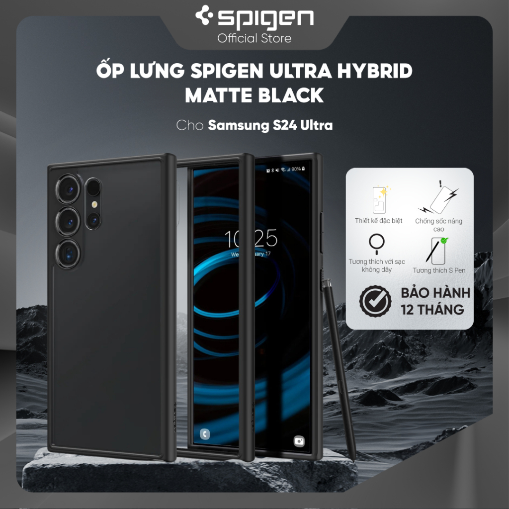 Ốp lưng spigen crystal hybrid cho samsung galaxy s24 ultra/ s24 plus /s24 - đẹp tinh tế , hàng chính hãng