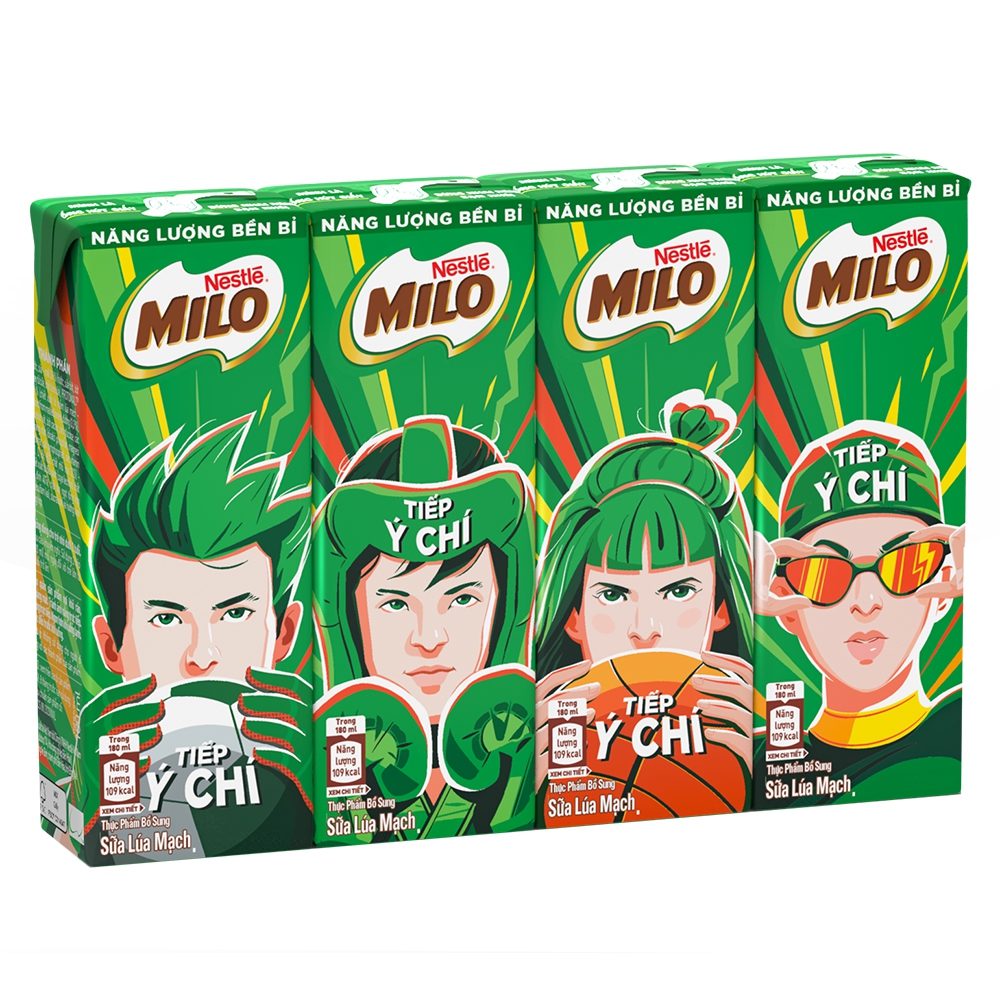 Thức uống lúa mạch uống liền Nestle Milo 180ml - Lốc 4 hộp
