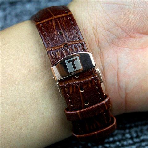 Dây đeo đồng hồ da khóa bướm tissot 1853 t41t063 series 19 cho nam