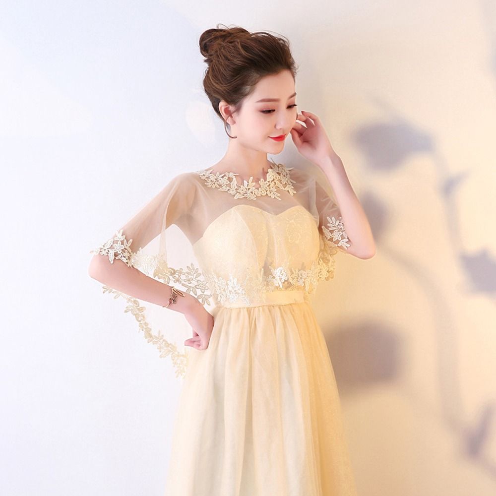 HENLI Khăn choàng chống nắng cô dâu Dành cho bé gái Khăn choàng mùa hè Áo choàng dạ tiệc Kích thước lớn Áo choàng váy Khăn choàng nữ Trong suốt Khăn choàng ren hoa Áo choàng cưới cô dâu