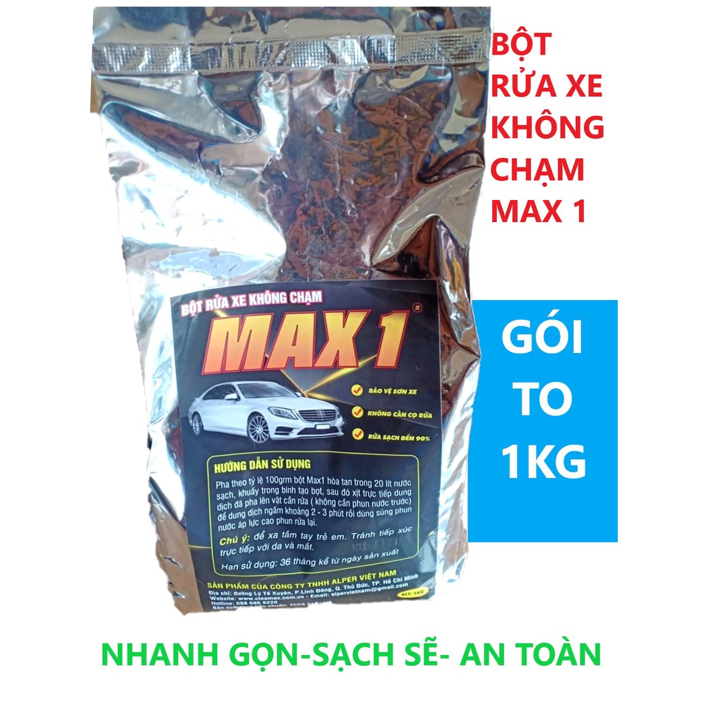Combo 5KG Bột rửa xe bọt tuyết không chạm Max1, WASHMAX Auto Care