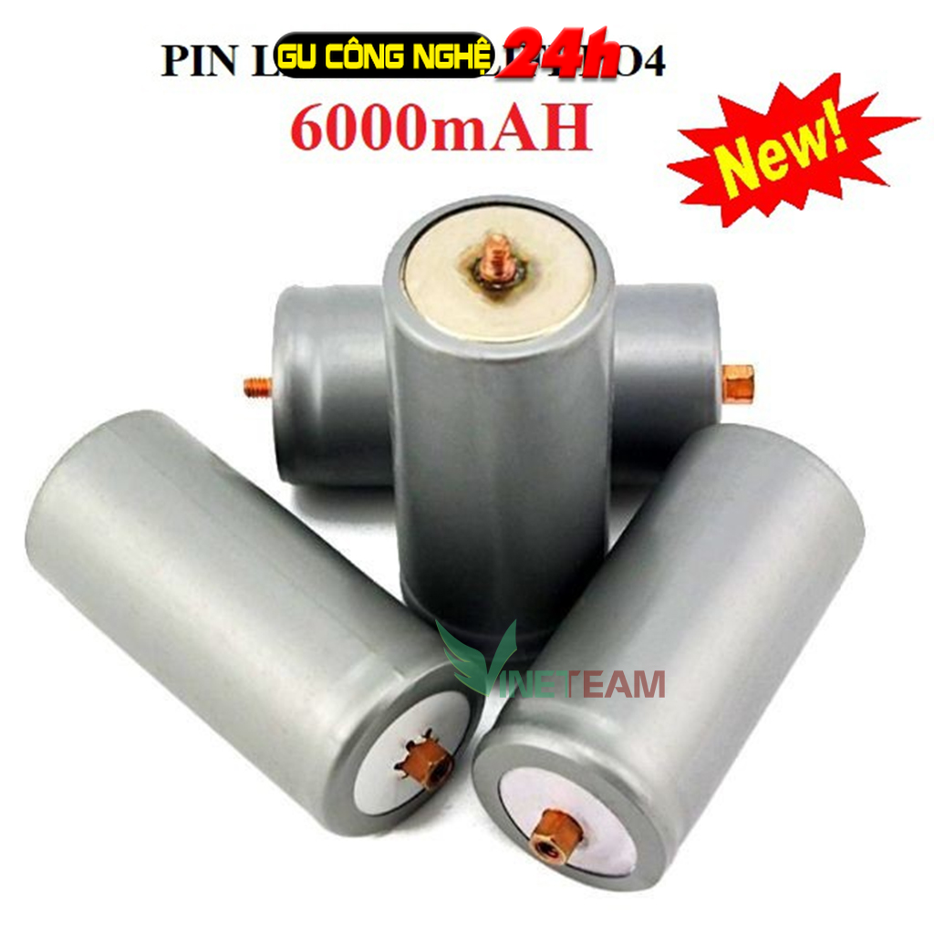 Pin lifepo4 32650 3.2v 6000mah - đầu vít, dung lượng đầy đủ