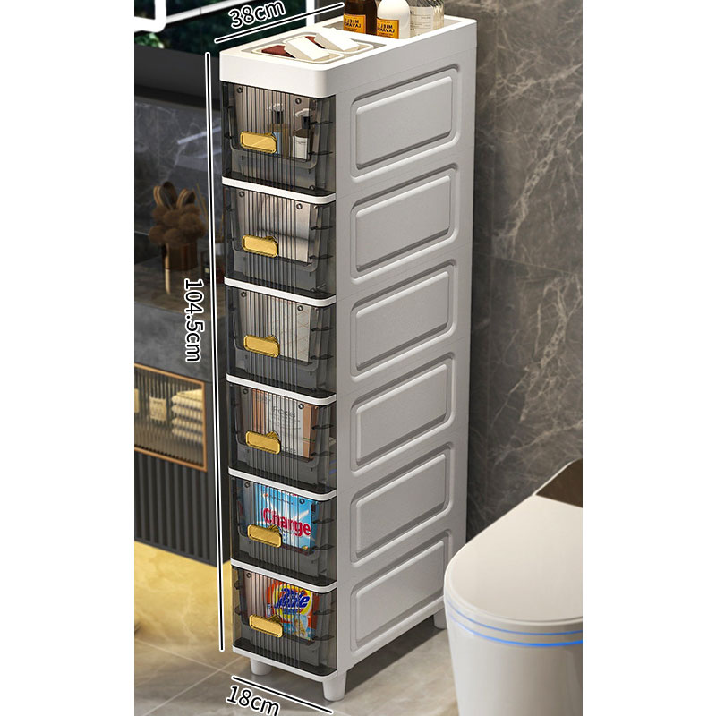 Storage cabinet Locker bathroom crevice storage cabinet Slit drawer locker in bathroom Kitchen shelf