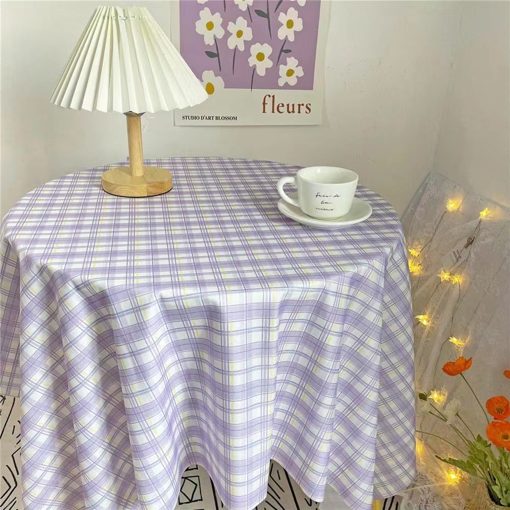 Ins Style Tablecloth Flannel Girl Heart Student Desk Cloth Photo Background Cloth Dining Table Coffee Table Cloth Plaid Tablecloths