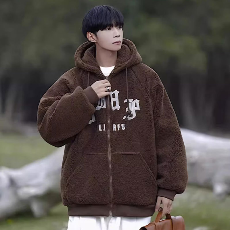SUPEEON丨Men's jacket - Fashionable solid color loose hooded padded coat Student warm quilted jacket