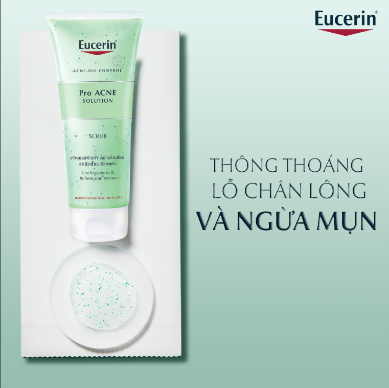 [HCM]Eucerin Tẩy Tế Bào Chết Ngăn NGừa Mụn Pro Acne Solution Scrub 100ML