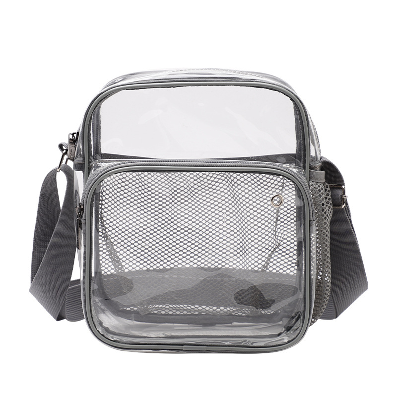 C&K Men's crossbody bag shoulder bag fashion PVC transparent waterproof crossbody bag