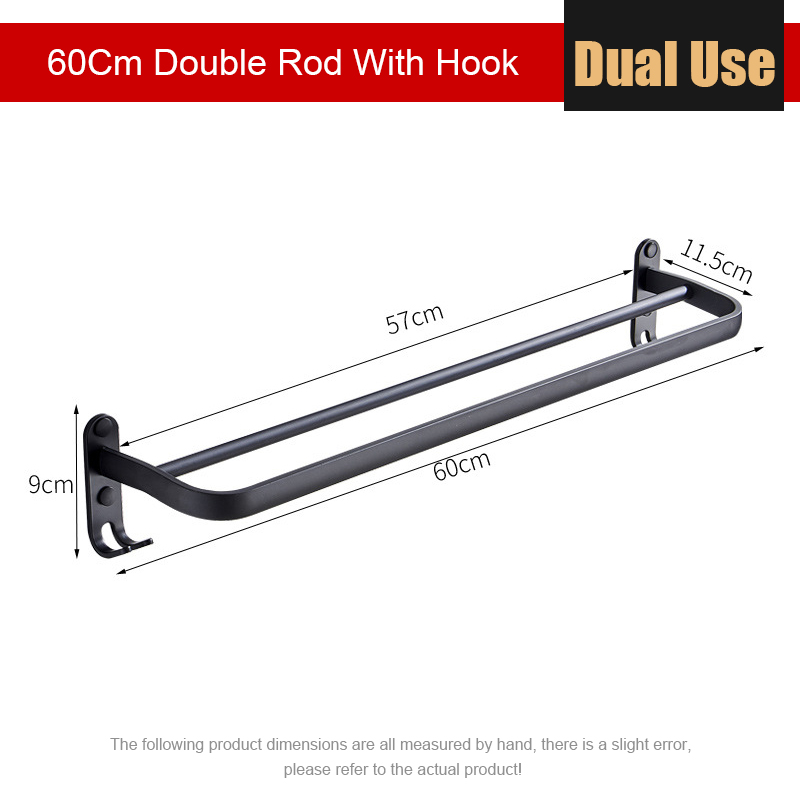 [Ready Stock] Punchfree Bathroom Towel Rack Toilet Towel Bar Single