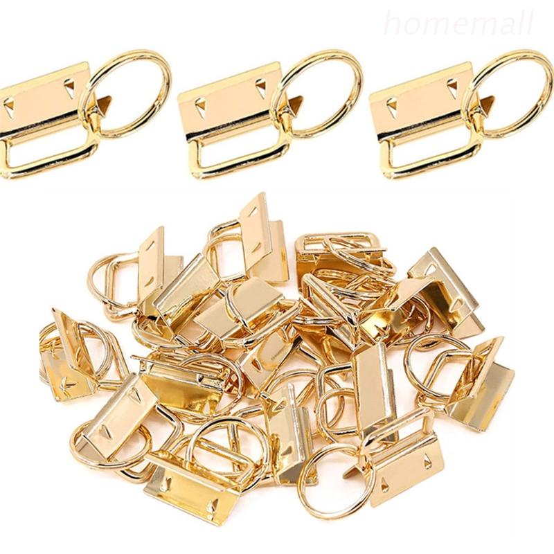1 Inch Key Fob Hardware With Key Rings Set For Bag Wristlets Ribbon