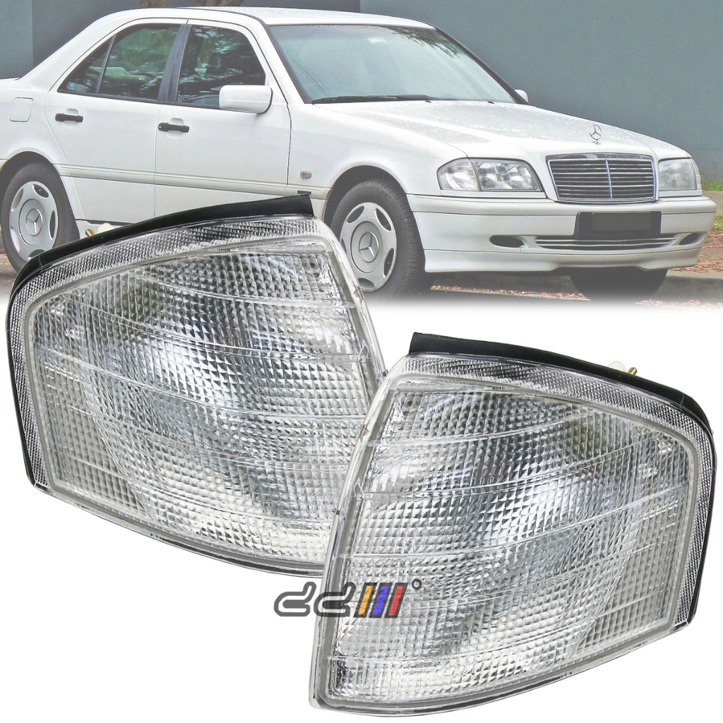 TYC Clear Corner Light Lamps – Pair For 1994-2000 Mercedes C-Class W202