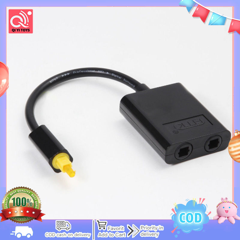 Optical Digital Audio Cable Splitter Adapter 2 Way SPDIF Toslink 1 To 2 Out Hub