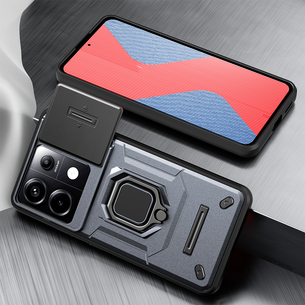 New Phone Case For Redmi Note 13R Pro Xiaomi Poco X6 NEO Cover Car Foldable Metal Bracket Sliding Camera Protection Hard Shockproof for Xiaomi Poco X6 NEO Redmi Note 13R Pro Case.