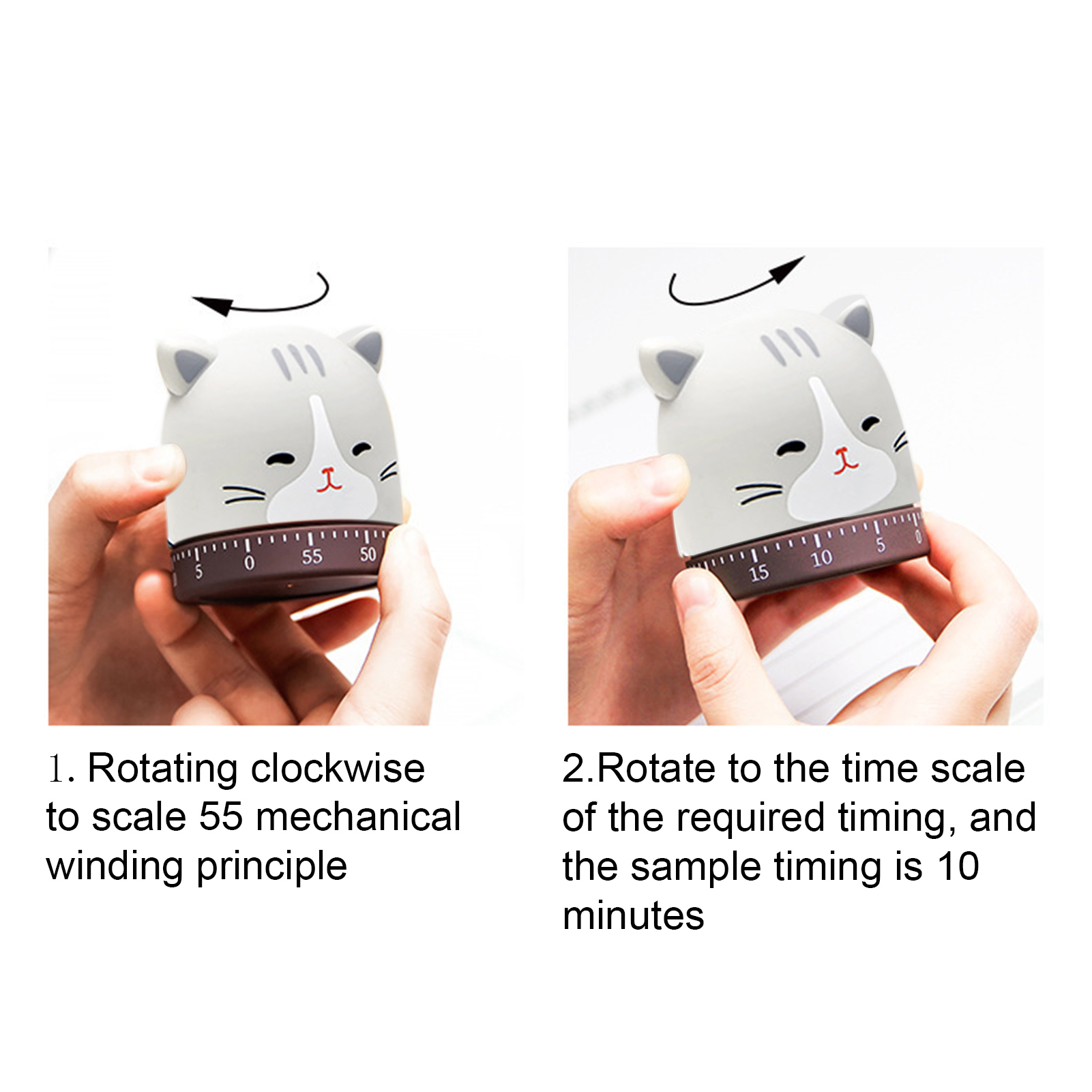 Manual Countdown Timer Mechanical Kitchen Timer Cartoon Mechanical Timer Cute Design Compact Size No Battery Needed Easy Manual Operation Ideal Countdown Timer