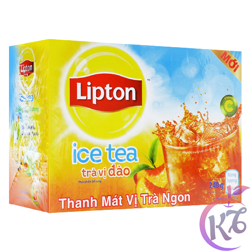 Trà Lipton Đào hòa tan Ice Tea hộp 16 gói x 14g - tra lipton hoa tan