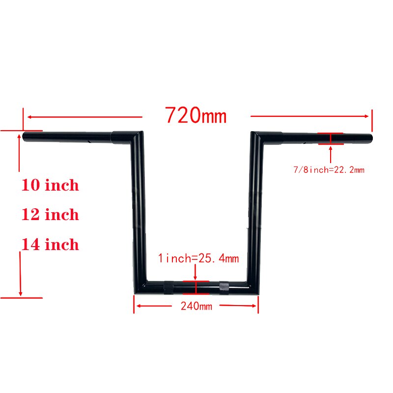 1 Inch Motorcycle Customized Handlebar Right Angle Bar For Harley