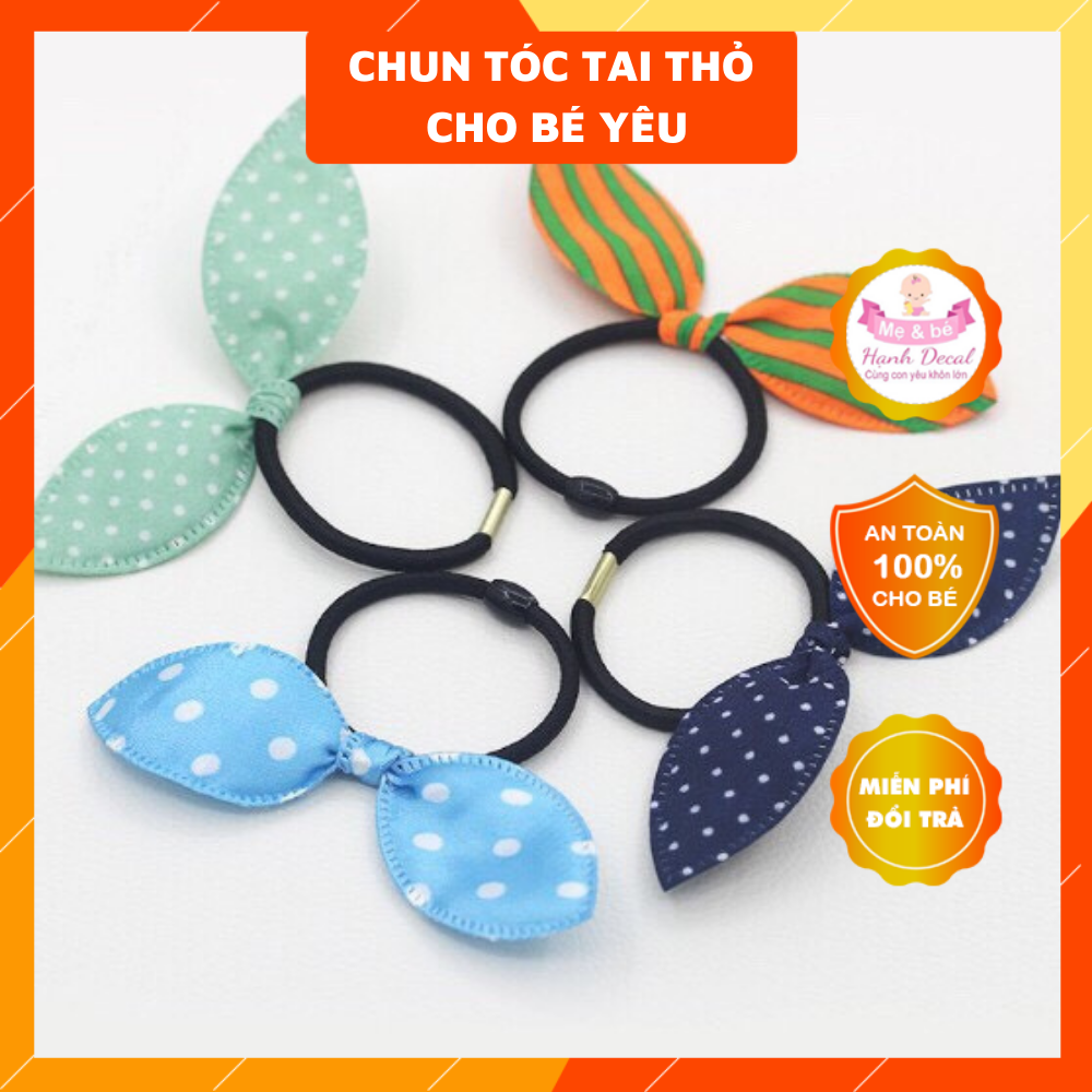 sét 10 Chun buộc tóc tai thỏ cho bé