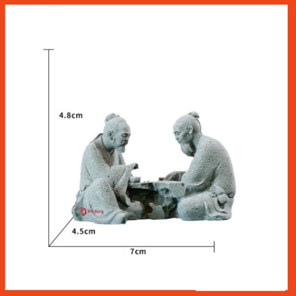 Tượng 2 ông lão đánh cờ - đá sa thạch