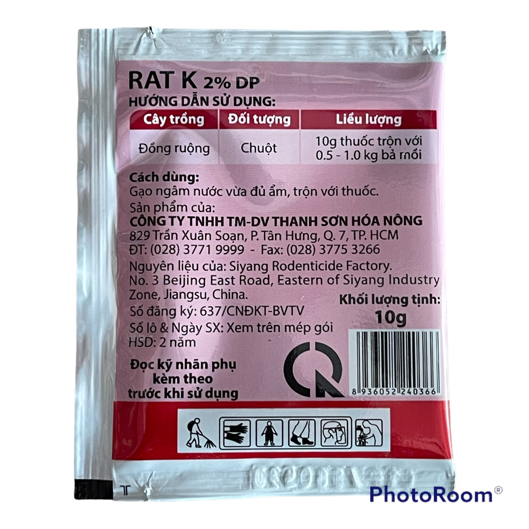 Thuốc trừ chuột RAT K 2% DP -
