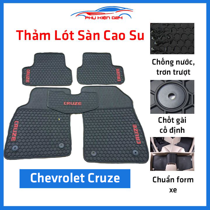 Thảm lót sàn cho xe CHEVROLET CRUZE cao su, thảm trải sàn xe hơi không mùi, chống trơn trượt, mài mòn tốt