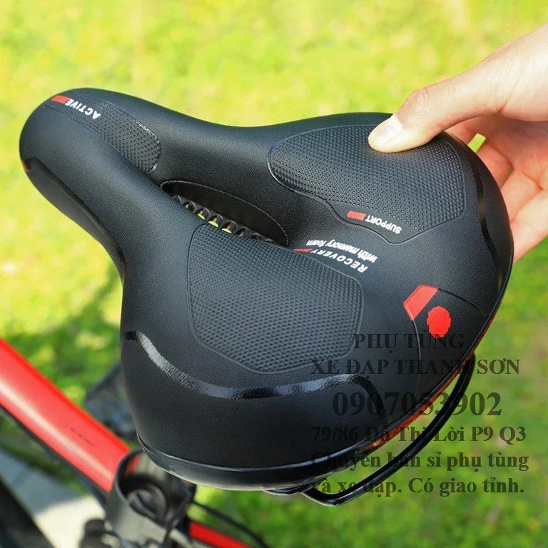 Yên Xe Đạp Active Màu Đen, Siêu Mềm Mại, Êm Mông, Thoáng Khí