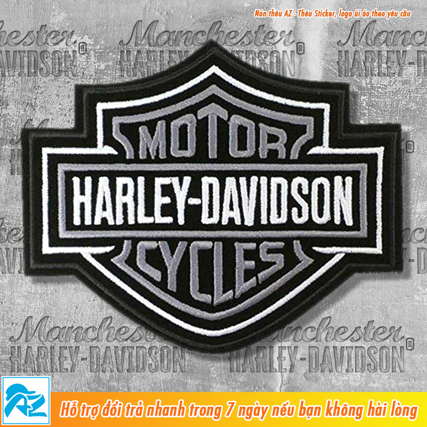Patch ủi thêu logo Harley Davidson Motor - Sticker Logo ủi quần áo ...