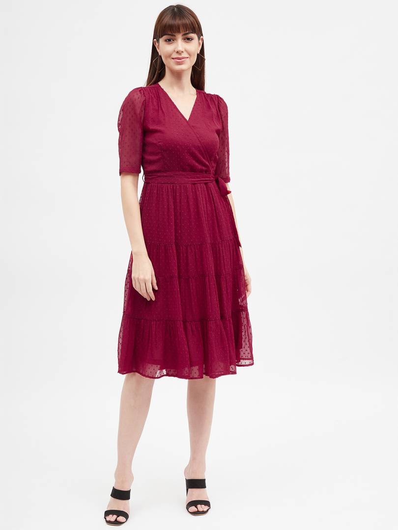 slim fit dress slacks Buy Maroon Warm Cotton Waffle Fit and Flare Short Dress Online at  SeamsFriendly main image 0