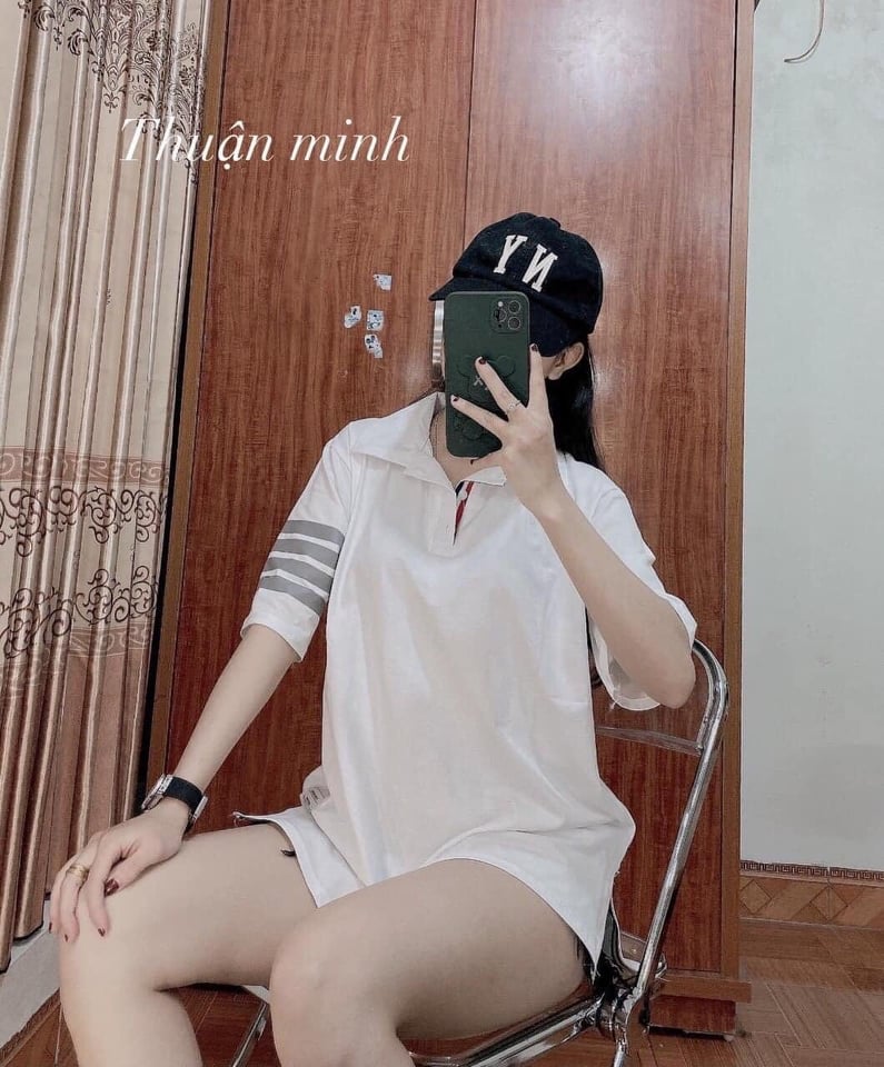 Áo thun cổ polo tay 3 sọc (trọng lượng từ 40kg đến 65kg )