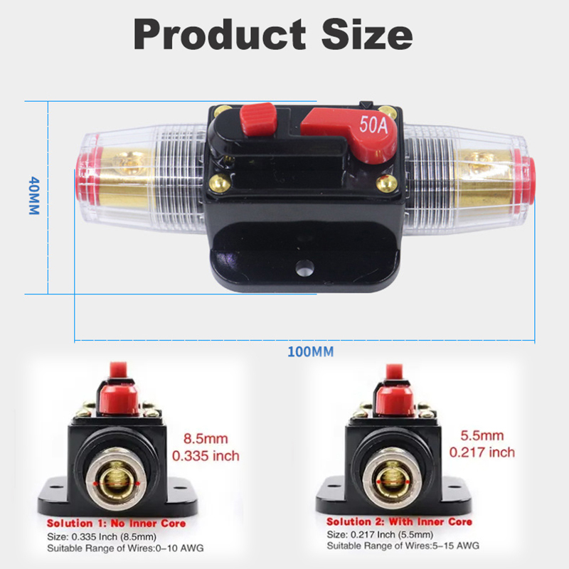 Car Circuit Breaker Fuse Reset 20A 30A 40A 50A 60A 80A 100A 150A Manual Reset Fuse Car Boat Waterproof Marine Circuit Breaker. 