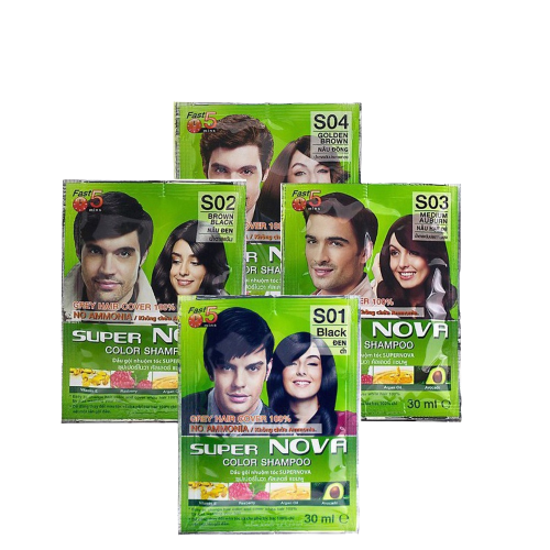 Dầu gội nhuộm thảo dược Super Nova Thái Lan ( hộp 12 gói )