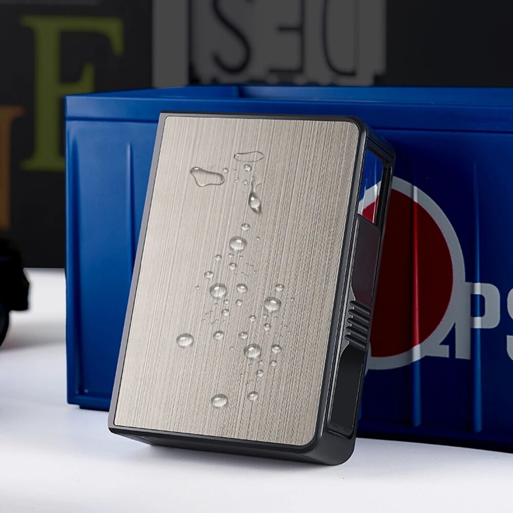 【Factory-direct】 New Automatic Case Hold 20pcs Cigarettes Portable Waterproof Moisture Proof Pocket Storage Box Tool.