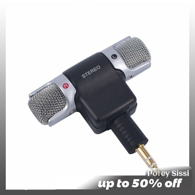 Potey New Universal Mini Stereo Microphone Mic Audio For PC Laptop Notebook Talk 3.5mm