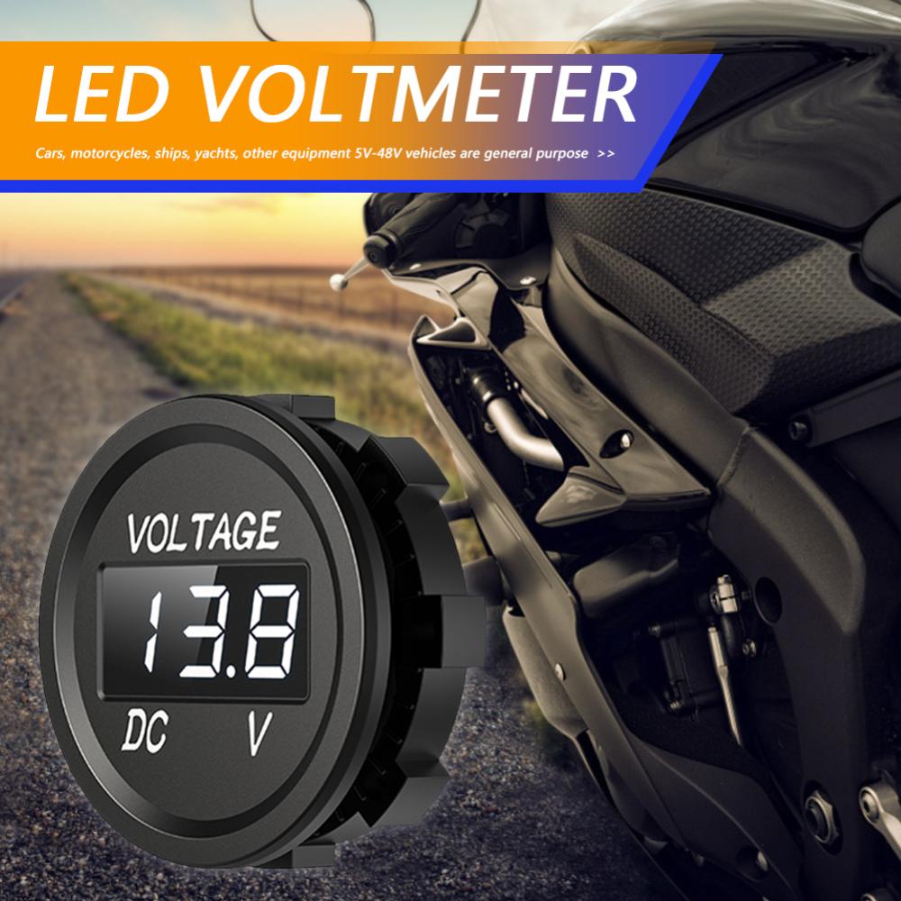 D1 xe xe máy 12-24V bảng điều khiển kỹ thuật số vôn kế màn hình LED Vôn kế