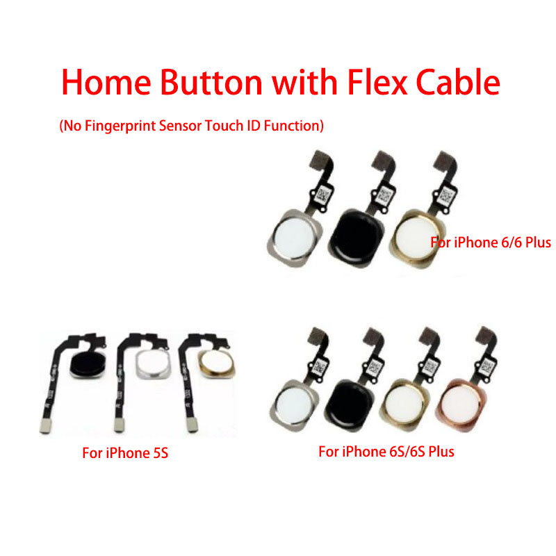 【7efc9af3】Home With Flex Cable Main Key Return Functions No Fingerprint Sensor ID For iPhone 5S 6 6S Plus. 