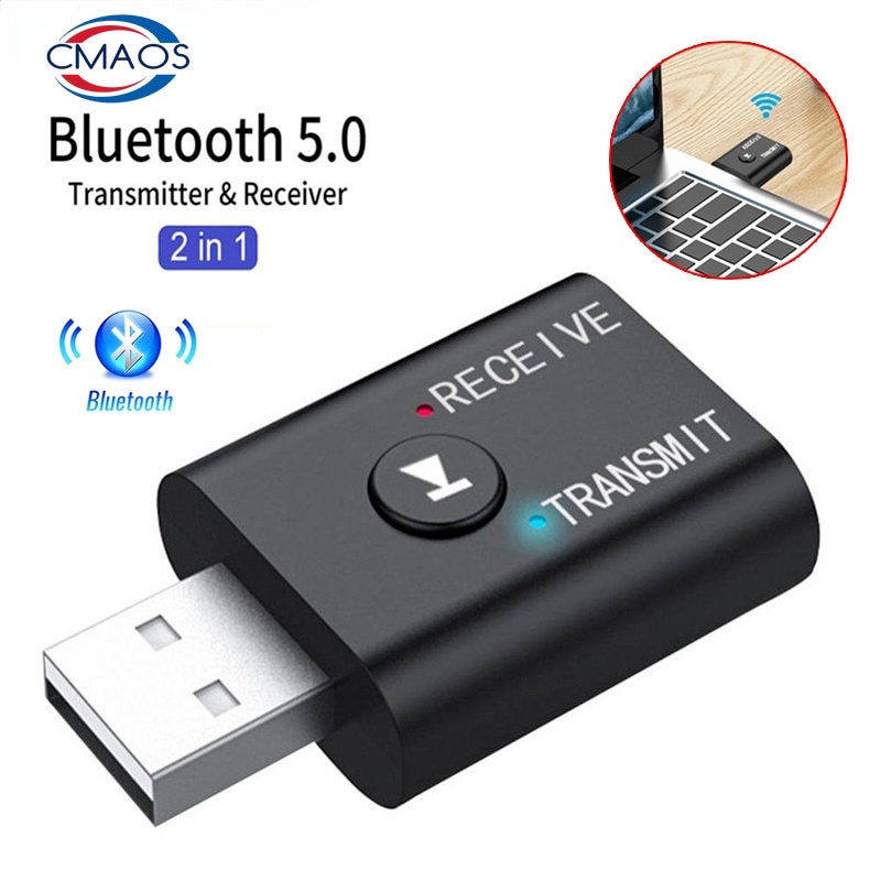 2 In1 USB Wireless Bluetooth Adapter 5.0 Transmiter Bluetooth For Computer TV Laptop Speaker Headset Adapter Bluetooth Receiver
