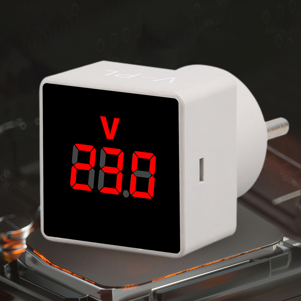 Digital Multimeter Voltage Meter LCD Display AC 50-380V Voltage Test Panel EU Plug Volt Gauge Meter Portable Backlight for Home Office Industry