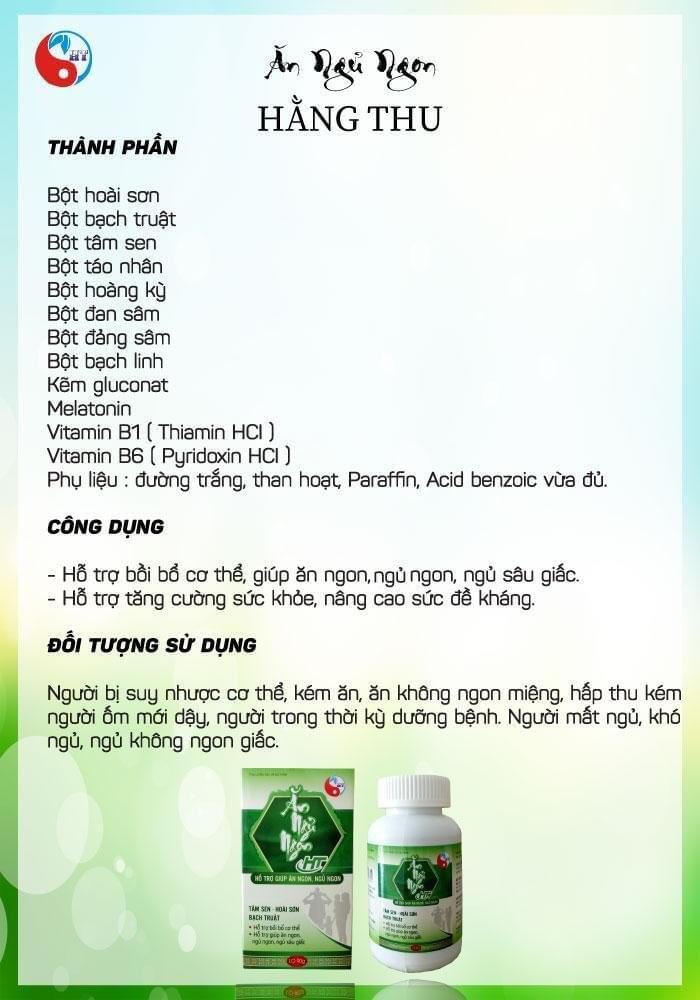 ĂN NGỦ NGON HẰNG THU