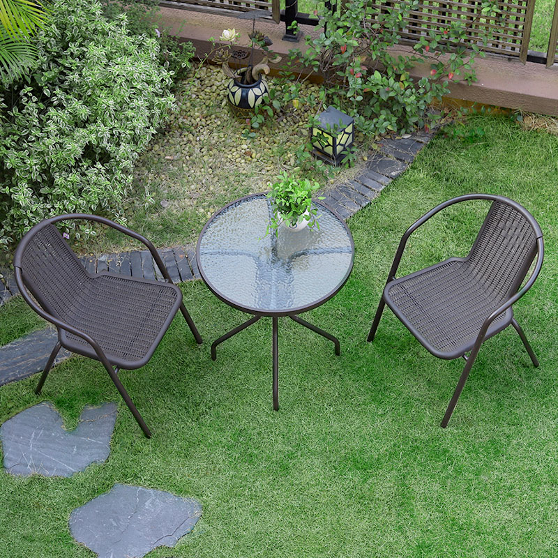 TREDEY Outdoor Furniture Garden Set 2 Chairs and 1 Table For