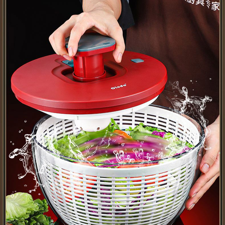 1pc Salad Spinner Lettuce Spinner, One-handed Easy Press Large Salad Dryer  Mixer with Comfortable for Vegetables,Greens, Herbs, Berries, Fruits