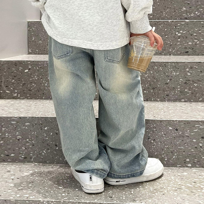 LS Boys ripped jeans new Korean style soft pants